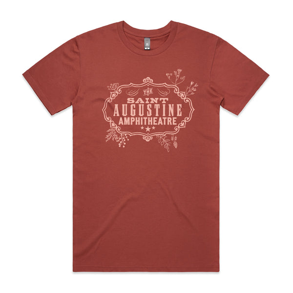 Heritage Floral Design T-Shirt - Coral