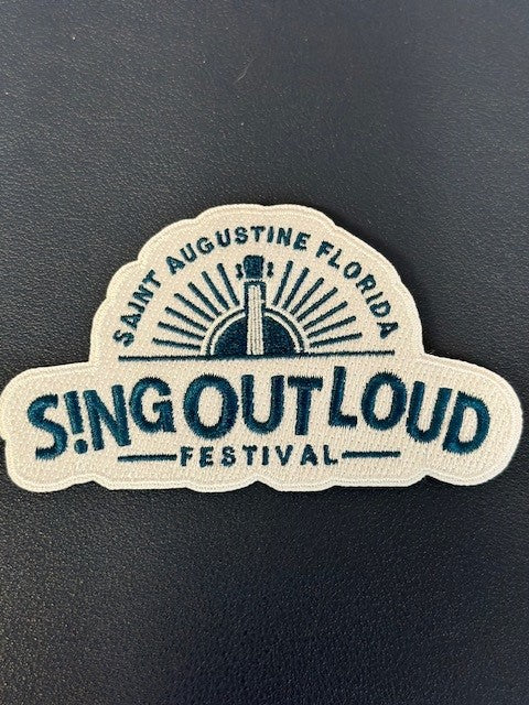 Sing Out Loud Iron-On Patch - White/Lagoon