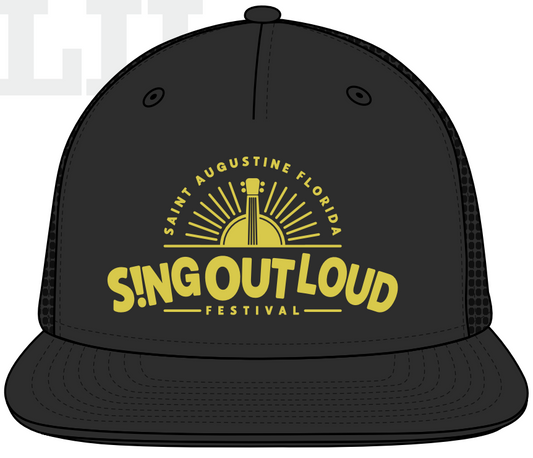 Sing Out Loud Trucker Hat - Black & Gold *PRE-ORDER*
