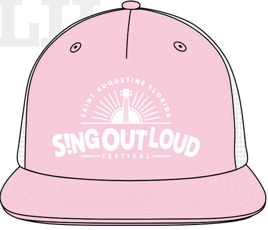 Sing Out Loud Trucker Hat - Pink & White *PRE-ORDER*